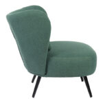 Armchair Nagreta green fabric and metal legs in black color 77x73x74cm - Image 3
