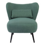 Armchair Nagreta green fabric and metal legs in black color 77x73x74cm - Image 4