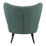Armchair Nagreta green fabric and metal legs in black color 77x73x74cm - Image 5