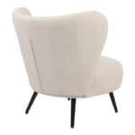 Armchair Nagreta cream fabric and metal legs in black color 77x73x74cm - Image 2