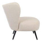 Armchair Nagreta cream fabric and metal legs in black color 77x73x74cm - Image 3