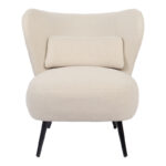Armchair Nagreta cream fabric and metal legs in black color 77x73x74cm - Image 4