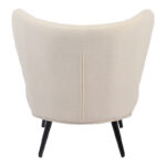 Armchair Nagreta cream fabric and metal legs in black color 77x73x74cm - Image 5