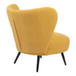 Armchair Nagreta yellow fabric and metal legs in black color 77x73x74cm - Image 2