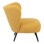 Armchair Nagreta yellow fabric and metal legs in black color 77x73x74cm - Image 3