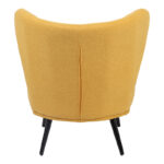 Armchair Nagreta yellow fabric and metal legs in black color 77x73x74cm - Image 5