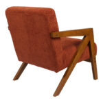 Armchair Garifa terracotta fabric and legs in walnut color 79x75x75cm - Image 2