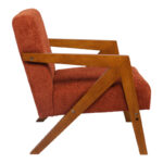 Armchair Garifa terracotta fabric and legs in walnut color 79x75x75cm - Image 3