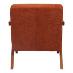 Armchair Garifa terracotta fabric and legs in walnut color 79x75x75cm - Image 5