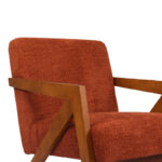 Armchair Garifa terracotta fabric and legs in walnut color 79x75x75cm - Image 6