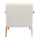 Armchair Garifa white fabric and legs in natural color 79x75x75cm - Image 5