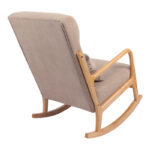 Rotating armchair Edeldy grey-beige fabric and legs in natural color 102x66x99cm - Image 2