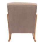 Rotating armchair Edeldy grey-beige fabric and legs in natural color 102x66x99cm - Image 5