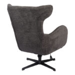 Swivel armchair Zefrina dark grey fabric and base in black color 82x77x99cm - Image 2