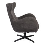 Swivel armchair Zefrina dark grey fabric and base in black color 82x77x99cm - Image 3