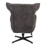 Swivel armchair Zefrina dark grey fabric and base in black color 82x77x99cm - Image 5