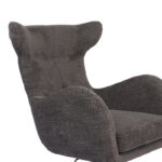 Swivel armchair Zefrina dark grey fabric and base in black color 82x77x99cm - Image 6