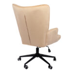 Lobima executive office chair, cream velvet, swivel, 71x68x104cm - Image 2