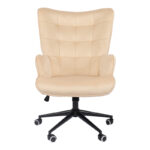 Lobima executive office chair, cream velvet, swivel, 71x68x104cm - Image 4