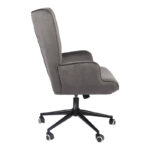 Lobima executive office chair, swivel, charcoal velvet, 71x68x104cm - Image 3