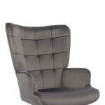 Lobima executive office chair, swivel, charcoal velvet, 71x68x104cm - Image 6