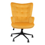 Lobima swivel director's office chair yellow velvet 71x68x104cm - Image 4