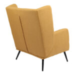 Armchair Mareta yellow fabric and legs in black color 83x80x99cm - Image 2