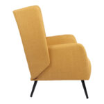 Armchair Mareta yellow fabric and legs in black color 83x80x99cm - Image 3