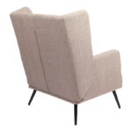Armchair Mareta grey-beige fabric and legs in black color 83x80x99cm - Image 2