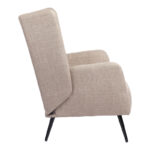 Armchair Mareta grey-beige fabric and legs in black color 83x80x99cm - Image 3