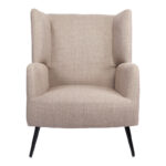 Armchair Mareta grey-beige fabric and legs in black color 83x80x99cm - Image 4