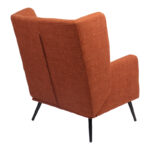 Armchair Mareta terracotta fabric and legs in black color 83x80x99cm - Image 2