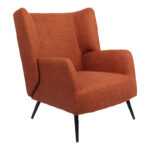 Armchair Mareta terracotta fabric and legs in black color 83x80x99cm