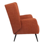 Armchair Mareta terracotta fabric and legs in black color 83x80x99cm - Image 3