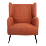 Armchair Mareta terracotta fabric and legs in black color 83x80x99cm - Image 4