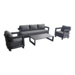 Jenora outdoor lounge dark grey aluminum with dark grey fabric