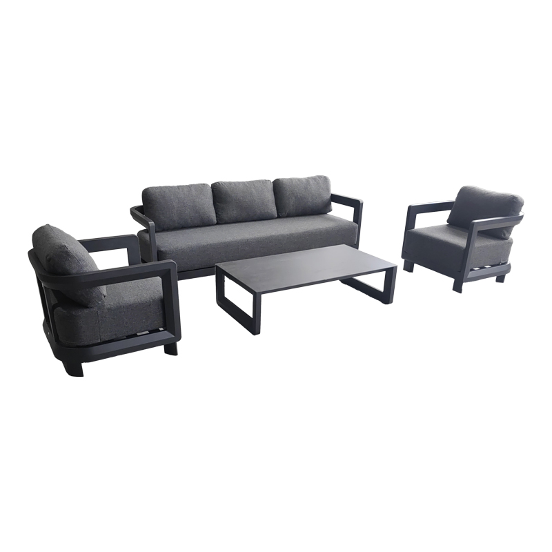394-000004 Jenora outdoor lounge dark grey aluminum with dark grey fabric - Слика 1