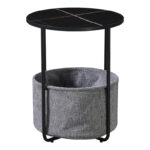 Side table Fredami in black marble look D40x50cm - Image 2