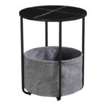 Side table Fredami in black marble look D40x50cm