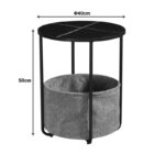 Side table Fredami in black marble look D40x50cm - Image 5