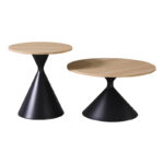 Coffee table Hemena pakjoworld set 2 pieces in black-natural color - Image 2
