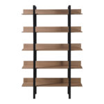 Bookcase Boderta in sonoma-black color 120x30x190cm - Image 2