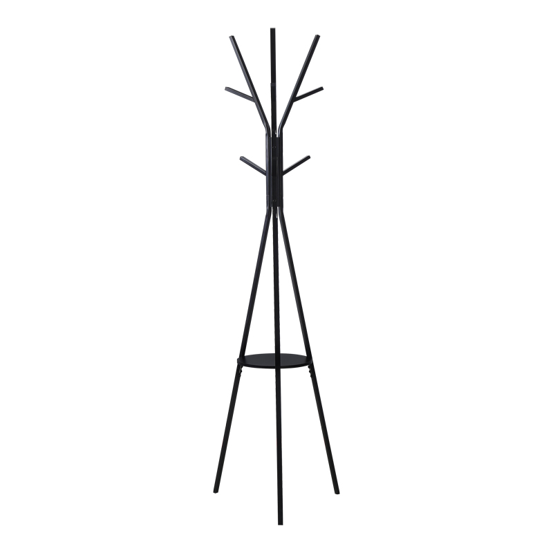 395-000005 Coat rack Denner metal in black color 48.5x48.5x180cm - Image 1