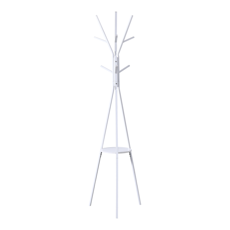 395-000006 Coat rack Denner metal in white color 48.5x48.5x180cm - Image 1