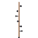 Coat rack Sinem metal in black-natural color D30x175cm - Image 2