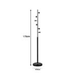 Coat rack Sinem metal in white-natural color D30x175cm - Image 4