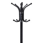Coat rack Mendora metal in black color 40x40x180cm - Image 2