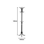 Coat rack Mendora metal in black color 40x40x180cm - Image 4