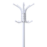 Coat rack Mendora metal in white color 40x40x180cm - Image 2