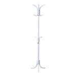 Coat rack Mendora metal in white color 40x40x180cm